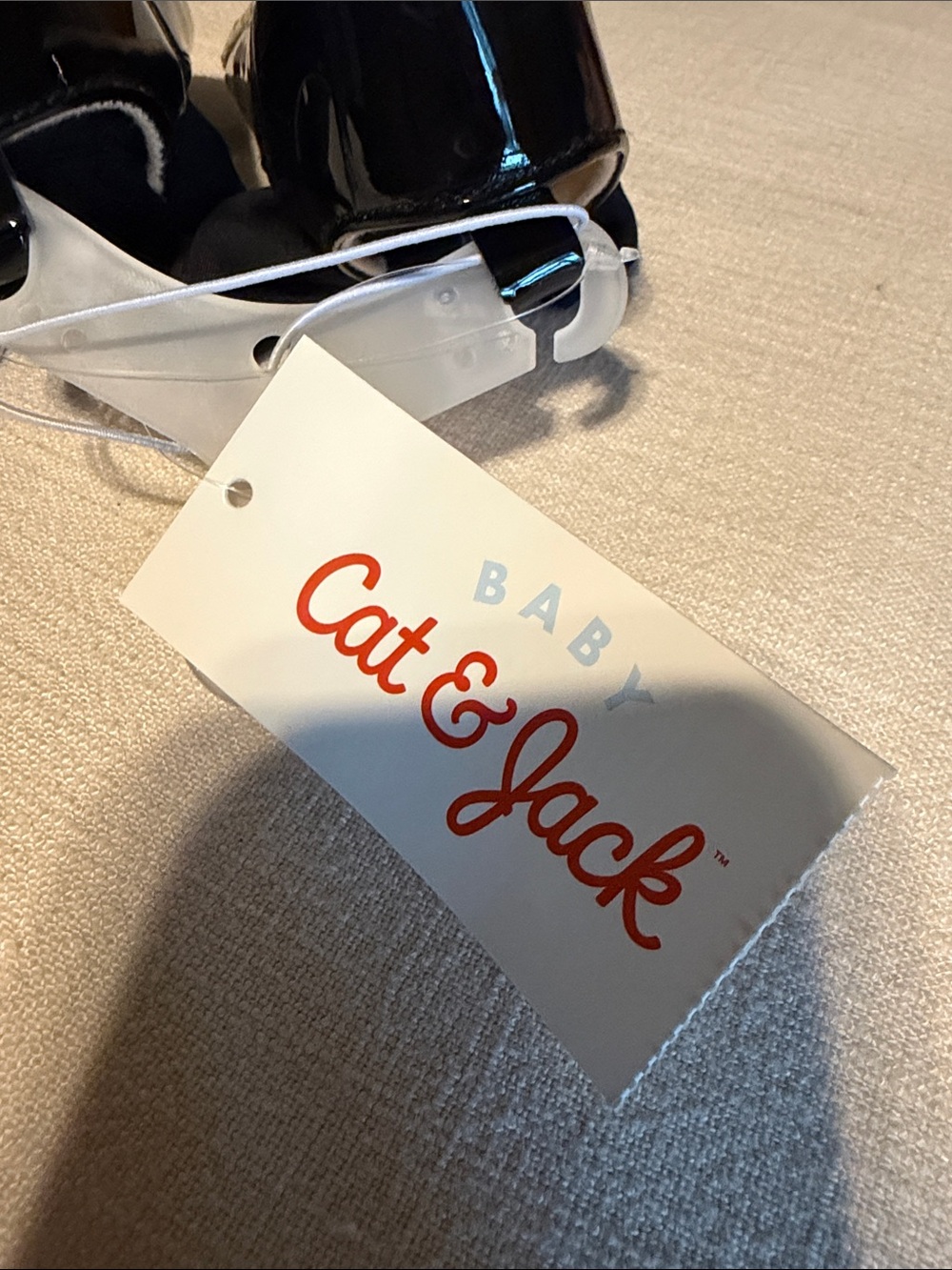 Cat & Jack Black Patent Baby Bow Tie Shoes - Picture 4 of 4